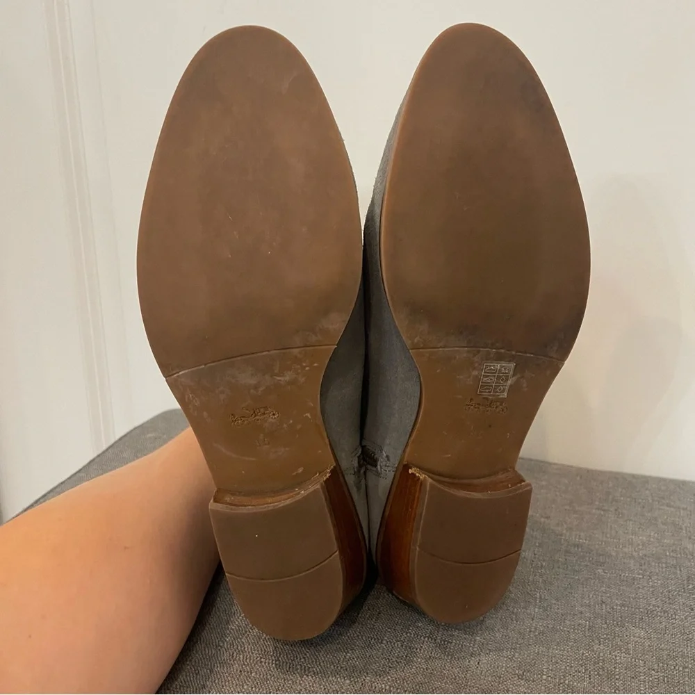 COACH Dani Suede Ankle Boot Western Style - Gray Size 8.5 - Picture 12 of 13